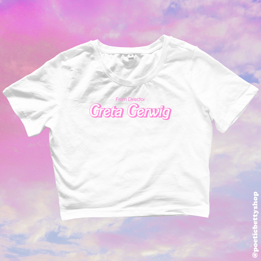 From Director Greta Gerwig Barbie The Movie Inspired graphic cropped tee