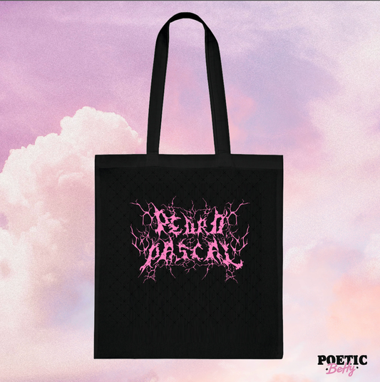 Pedro Pascal Metalcore Black 100% Cotton Tote Bag 2 Colours available