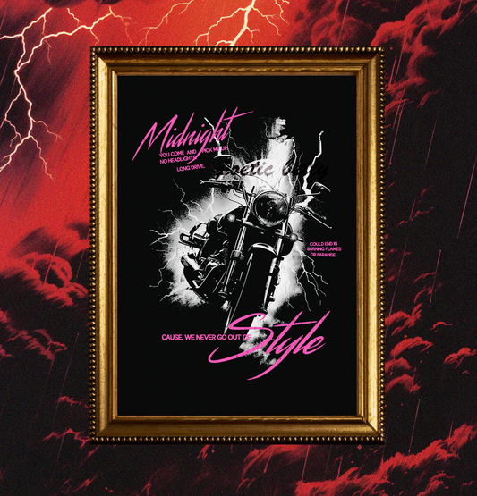 Style Midnight Drive 1989 Taylor's Version Inspired 80s High Quality Art Print Poster
