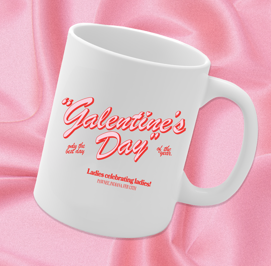 Galentine's Day February 13th Leslie Knope Parks & Recreation Valentine's Souvenir 11oz White Mug