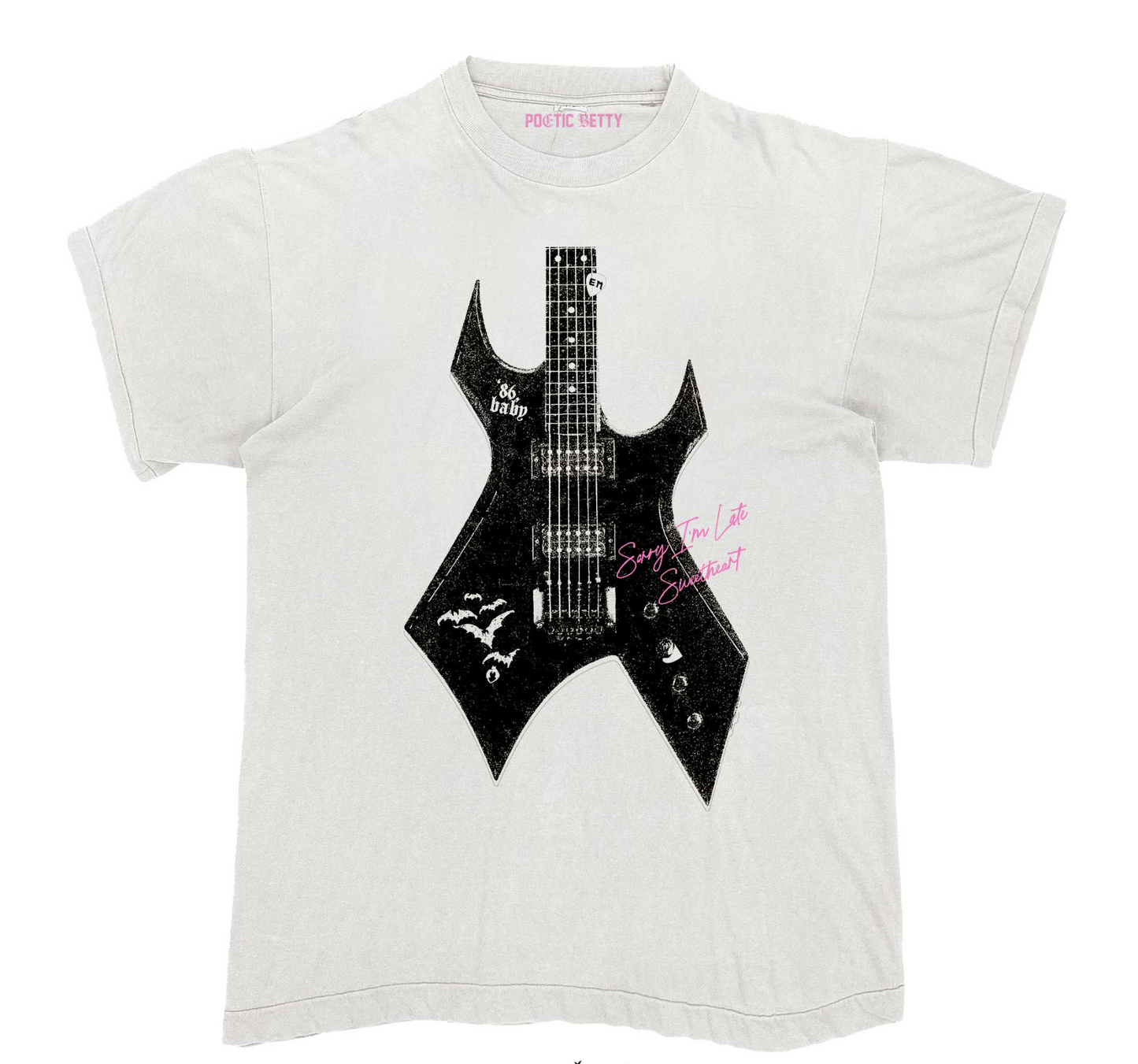 Eddie's Guitar Munson Inspired Guitar Retro Black Unisex 100% Cotton T-Shirt