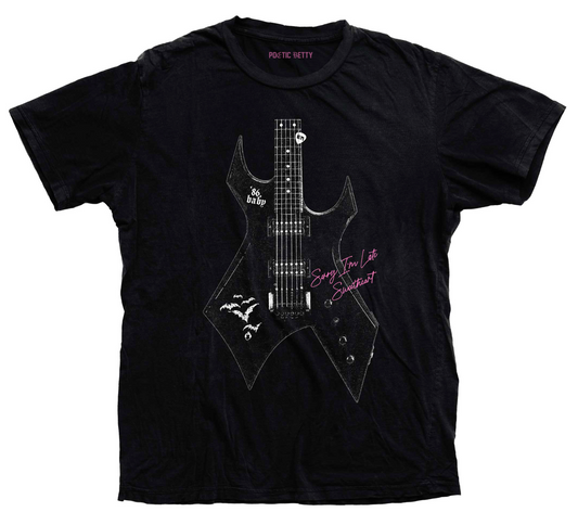 Eddie's Guitar Munson Inspired Guitar Retro Black Unisex 100% Cotton T-Shirt