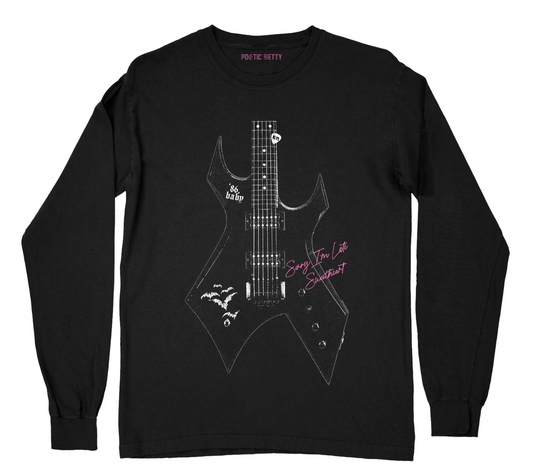 Eddie's Guitar Munson Inspired Guitar Retro Long Sleeve Unisex 100% Cotton T-Shirt
