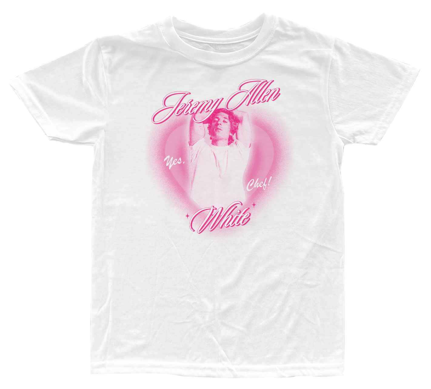 Jeremy Allen White Pink Heart Tribute Yes Chef Inspired Unisex T-Shirt