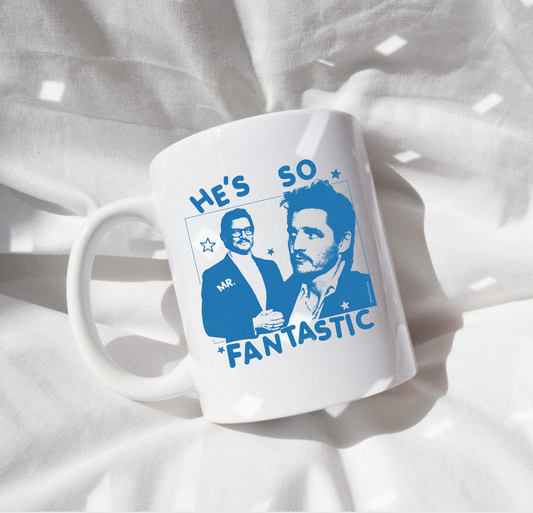 Pedro Pascal He's So Mr.Fantastic Blue Inspired 11oz White Mug