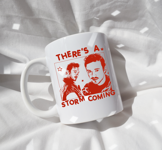 Joseph Quinn There's A Storm Coming Johnny Inspired Red Print 11oz White Mug