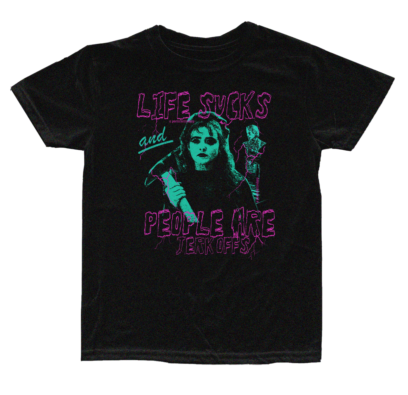 Life Sucks and People Are Jerk Offs Lisa Frankenstein inspired movie film 100% Cotton Unisex T-Shirt