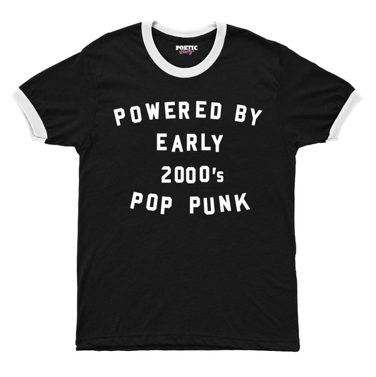 Pop Punk Never Dies Retro Ringer T-Shirt Unisex 100% Cotton