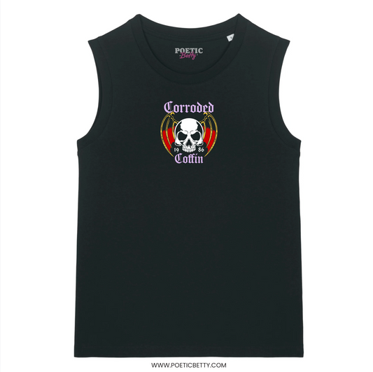Corroded Coffin Embroidered Relaxed Tank Top Eddie M 1986