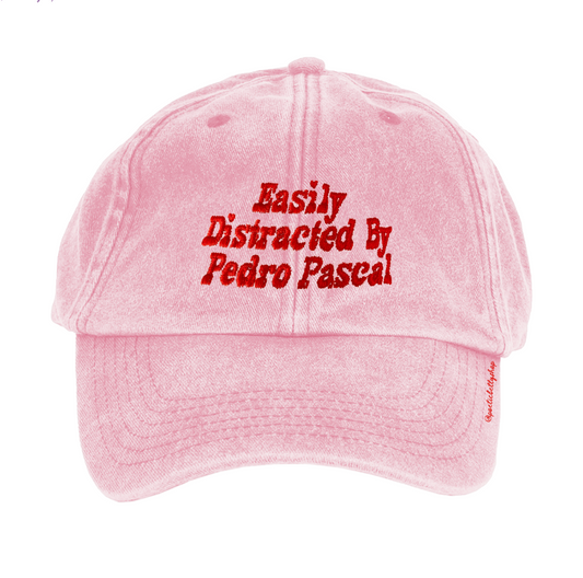 Easily Distracted By Pedro Pascal Vintage Embroidered Cap