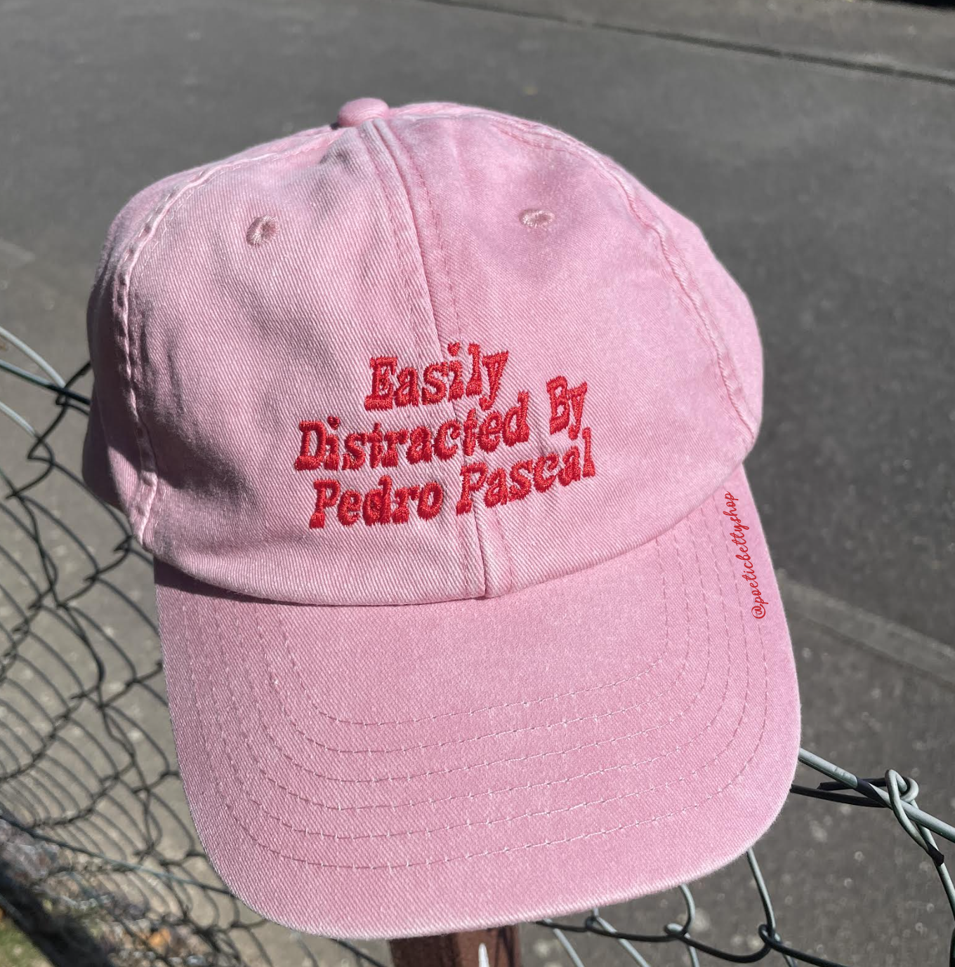 Easily Distracted By Pedro Pascal Vintage Embroidered Cap