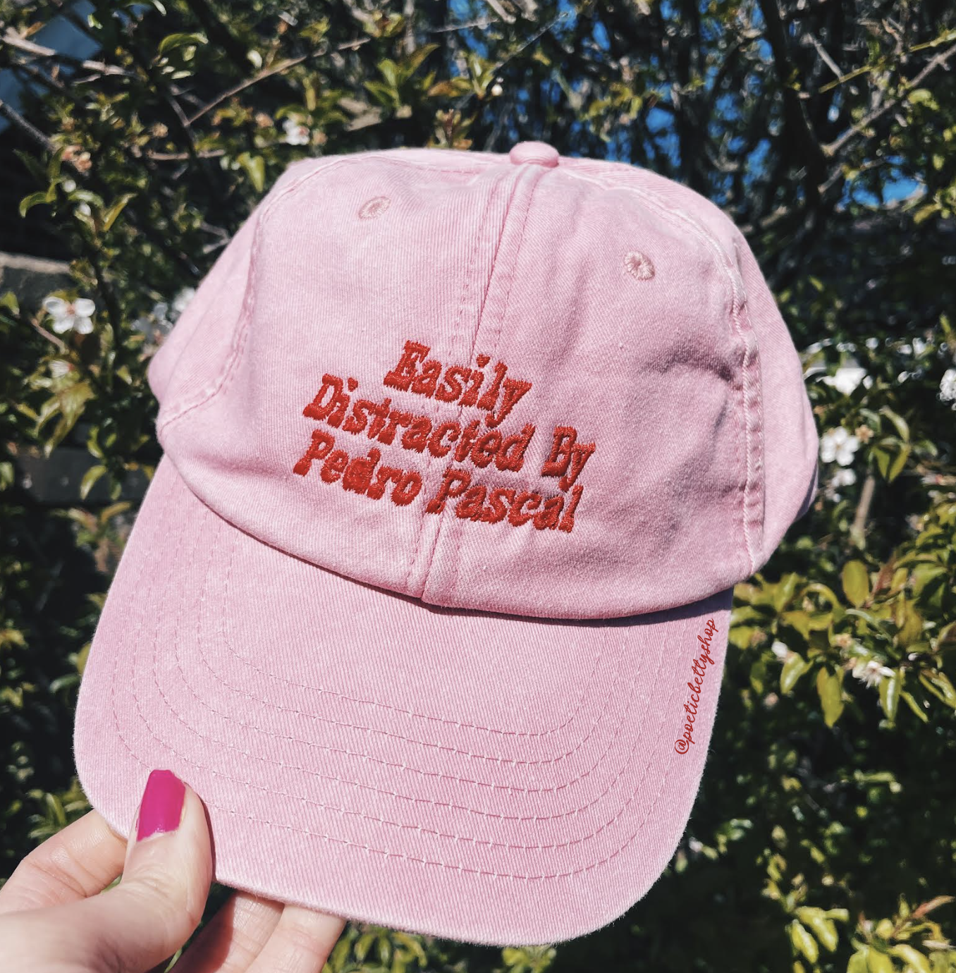 Easily Distracted By Pedro Pascal Vintage Embroidered Cap