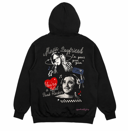 DIA Punk As F! Music Boyfriend Printed Black Hoodie