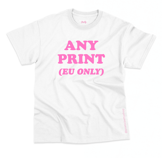 White Unisex 100% Cotton T-Shirt - For EU Customers Only