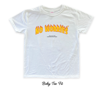 No Worries Flames Quote Retro Baby Fit Youth T-Shirt