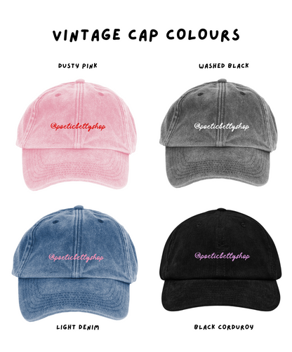 Customisable Vintage Embroidered Cap (EU ONLY)