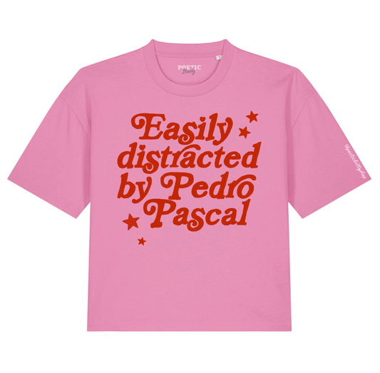 Easily Distracted by Pedro Pascal Boxy Unisex T-Shirt 100% Cotton
