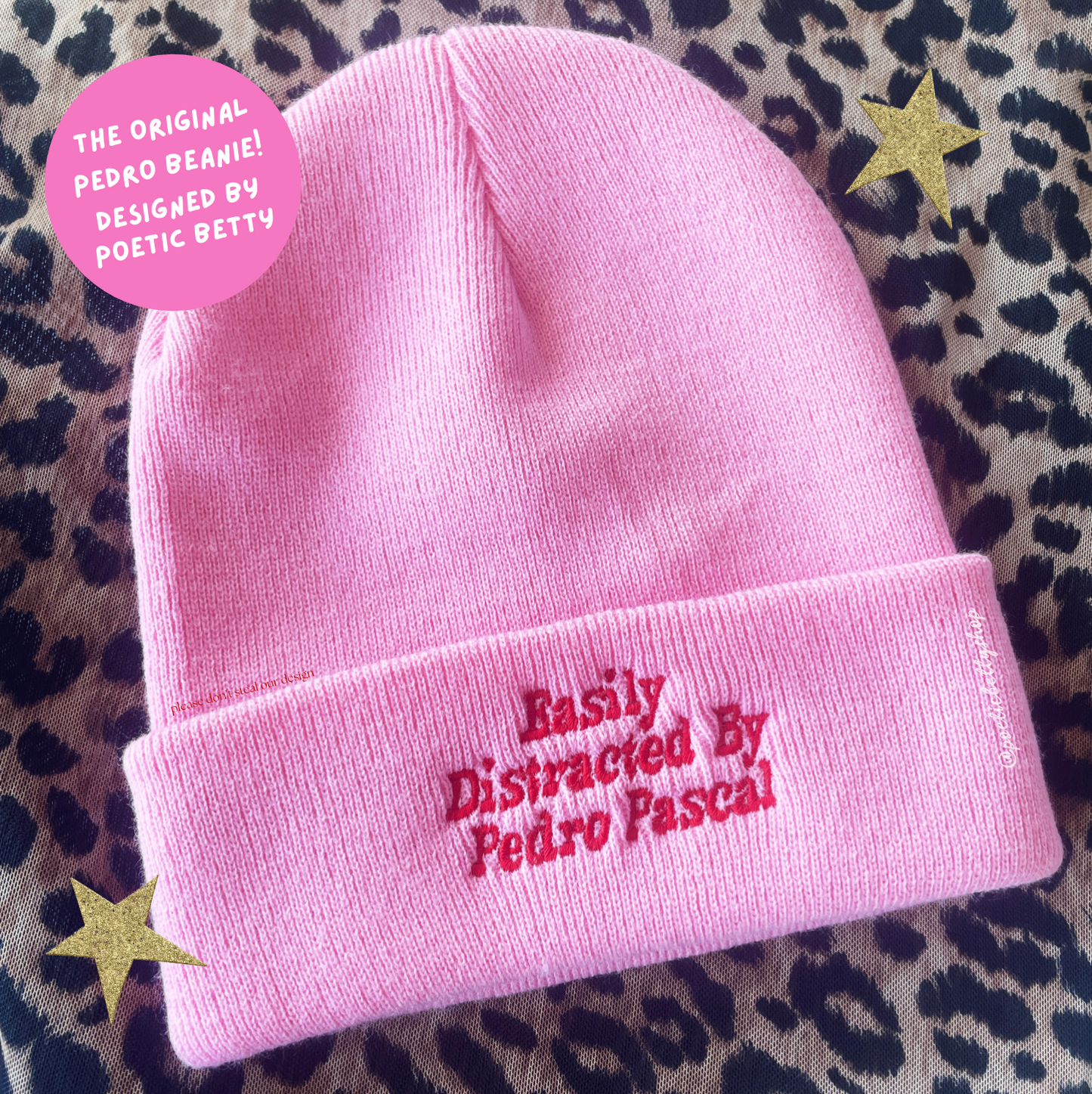 Easily Distracted By Pedro Pascal - The Original Design Cuffed Knit Beanie Unisex