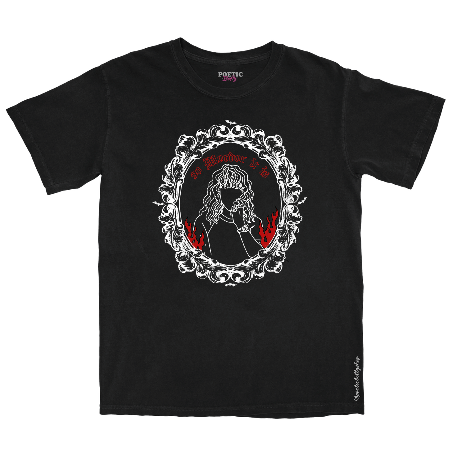 The Shire is burning, So Mordor It is Halloween Red Flames T-Shirt Black Unisex