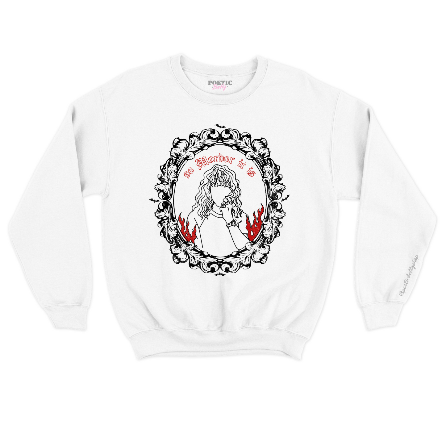 The Shire is burning, So Mordor It is Halloween Red Flames Crew Neck Sweatshirt