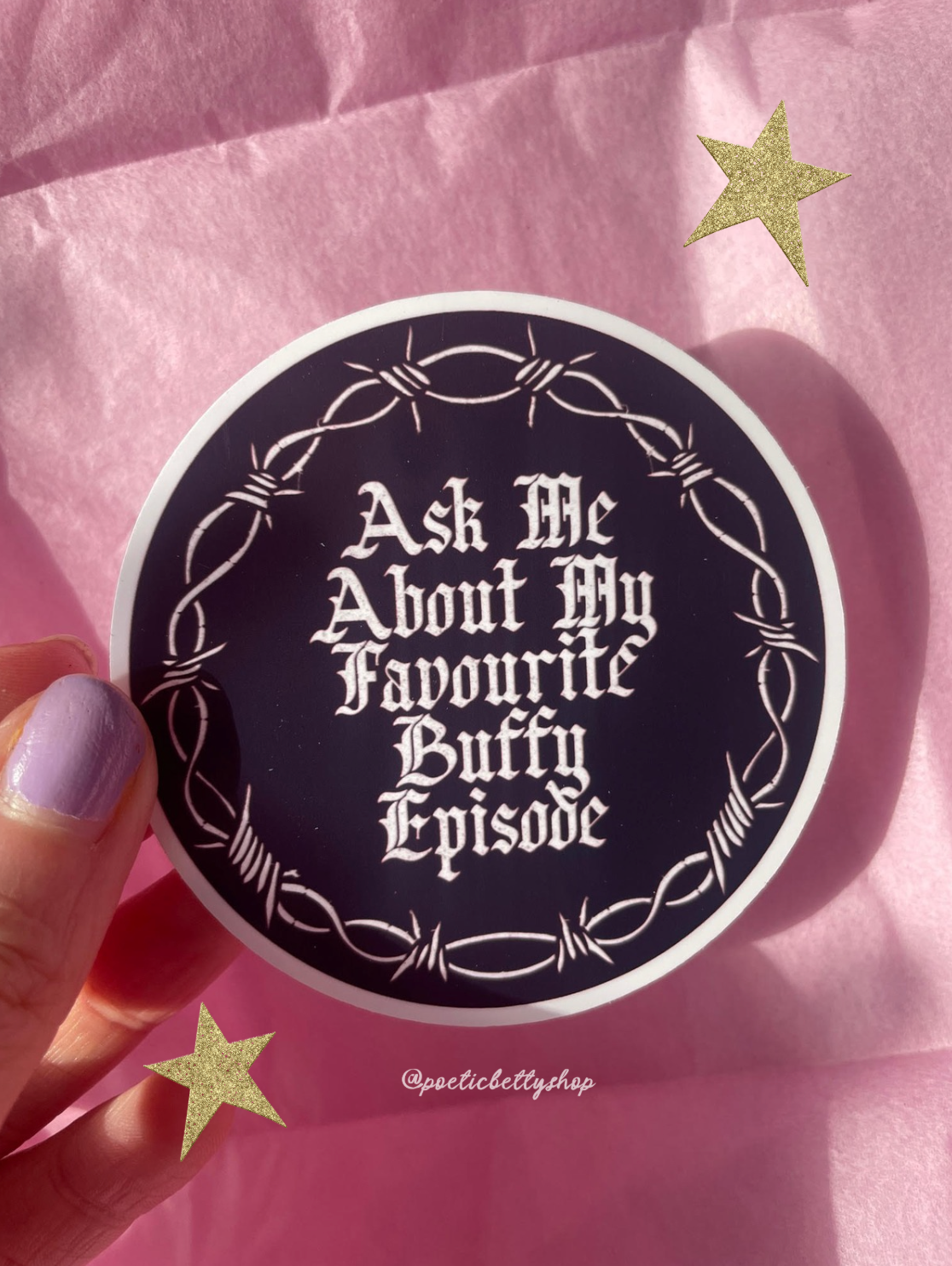 Retro Buffy Glossy Vinyl Holographic Sticker 5 Pack