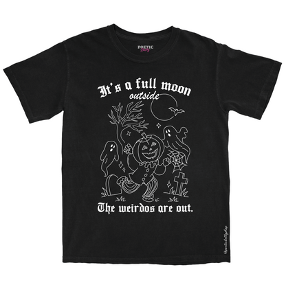 It's A Full Moon, The Weirdos Are Out, Hocus Pocus Halloween Fun Pumpkin T-Shirt Unisex