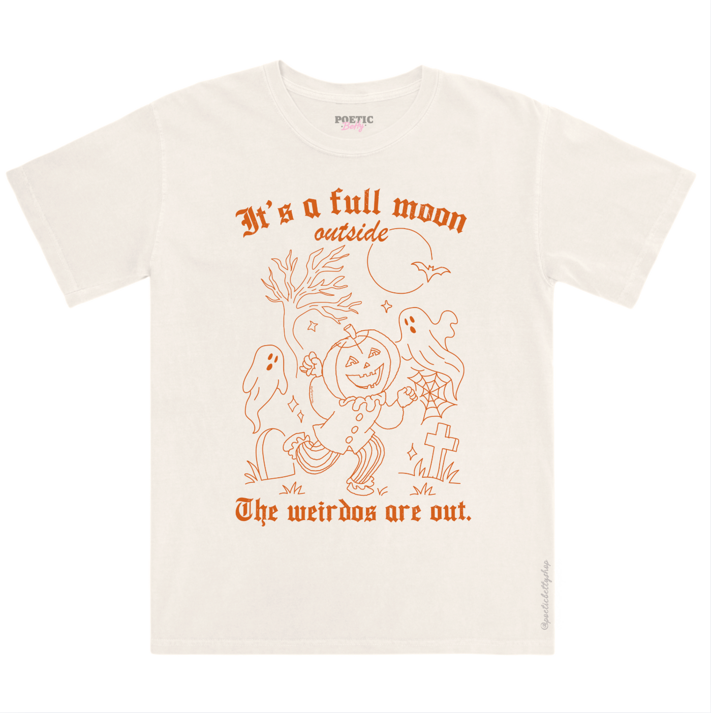 It's A Full Moon, The Weirdos Are Out, Hocus Pocus Halloween Fun Pumpkin T-Shirt Unisex