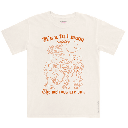 It's A Full Moon, The Weirdos Are Out, Hocus Pocus Halloween Fun Pumpkin T-Shirt Unisex