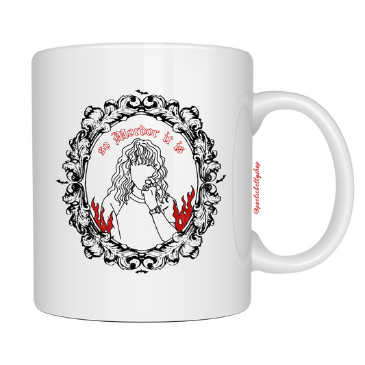 The Shire is burning, So Mordor It is Halloween Red Flames 11oz Mug
