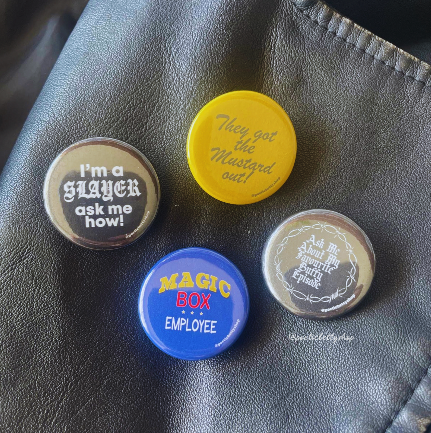 Retro 90s Buffy Inspired Button Badge 4 Pack
