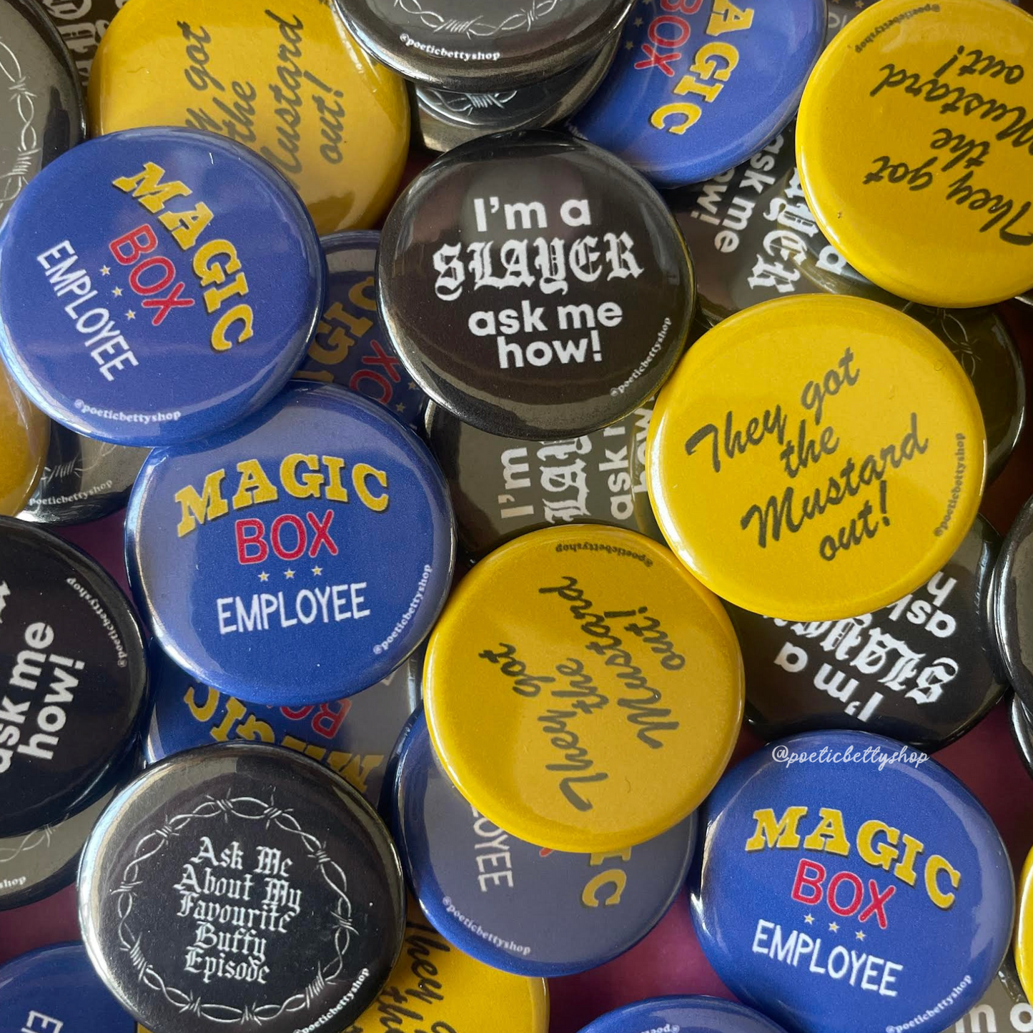 Retro 90s Buffy Inspired Button Badge 4 Pack