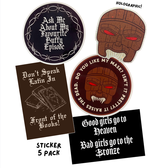 Retro Buffy Glossy Vinyl Holographic Sticker 5 Pack