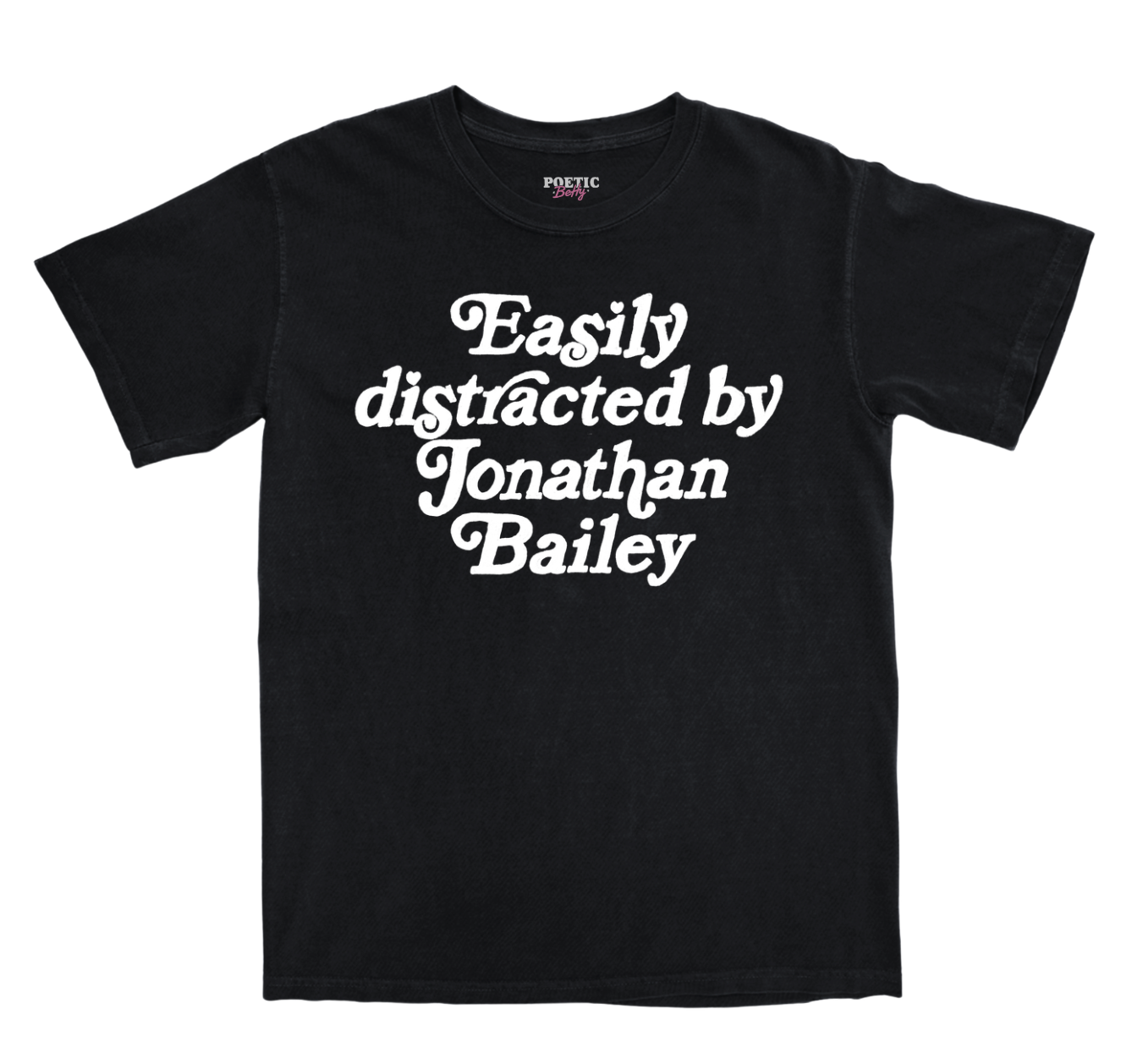 Easily Distracted By Jonathan Bailey T-Shirt 100% Cotton Soft Pink White