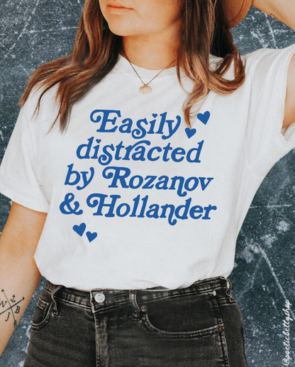 Easily Distracted By Rozanov and Hollander Rivalry T-Shirt 100% Cotton