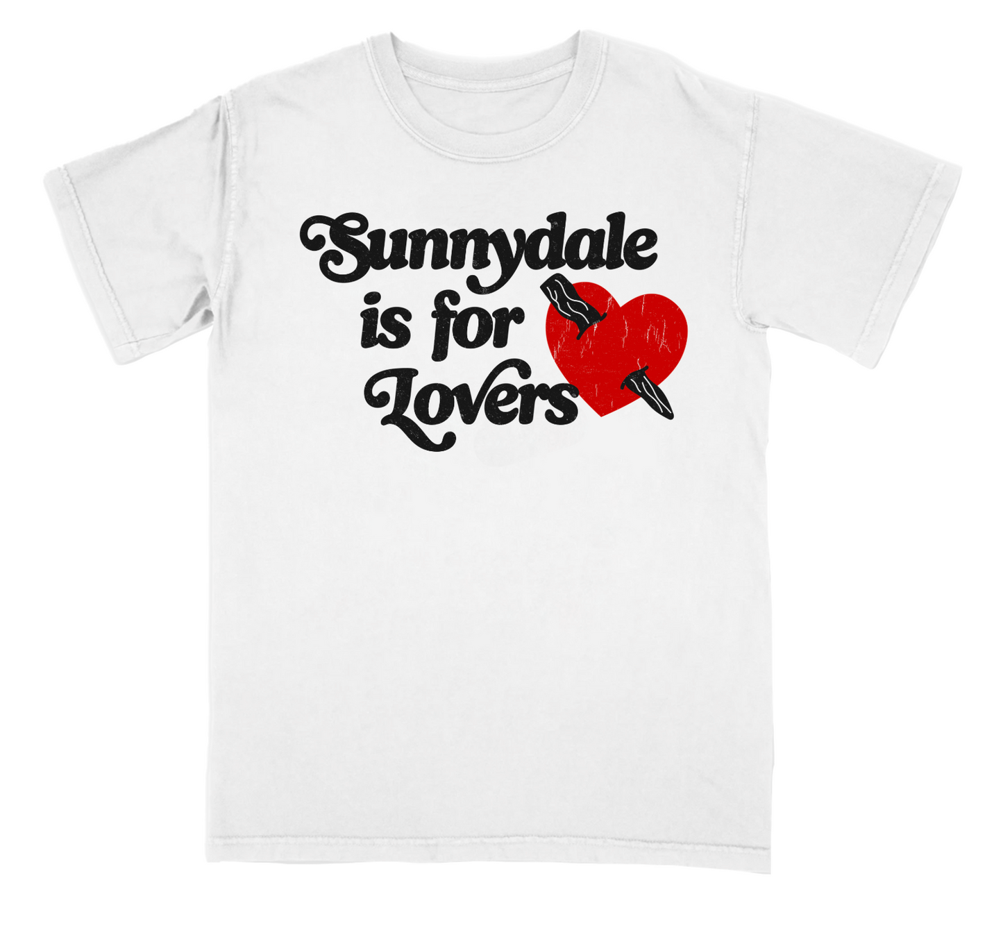 Sunnydale Is for Lovers Buffy Town Heart Black T-Shirt