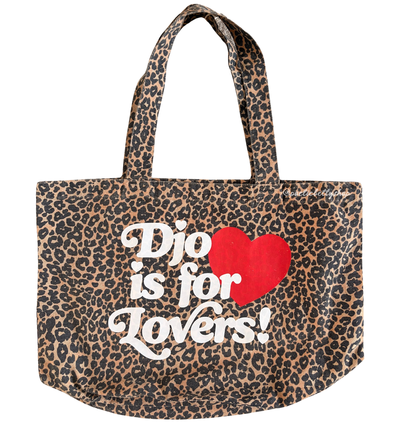 D*jo Is For Lovers Leopard Print Tote Bag Recycled Cotton Limited Run