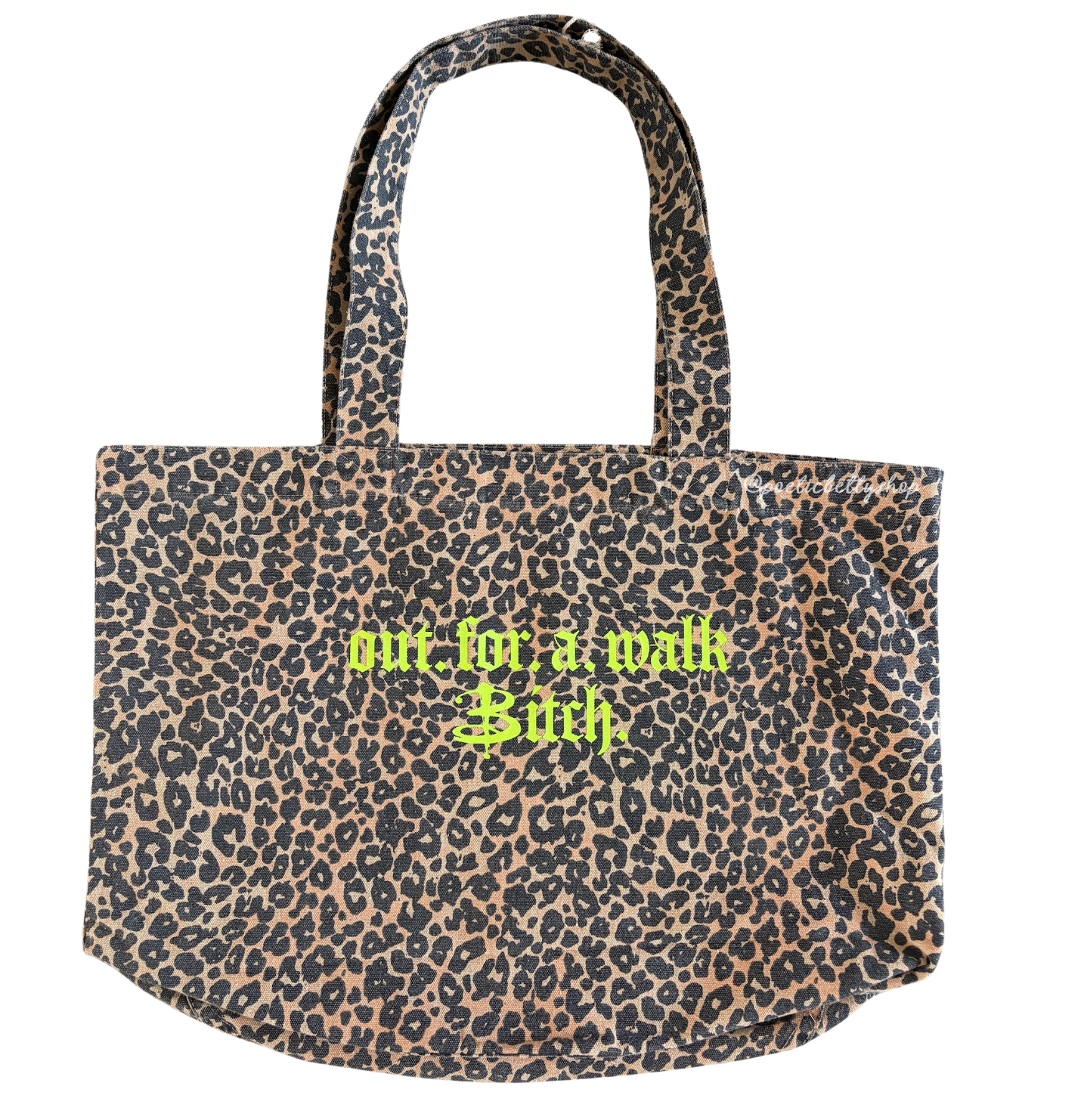 Out For A Walk Leopard Print Tote Bag Recycled 100% Cotton
