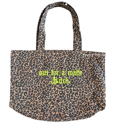 Out For A Walk Leopard Print Tote Bag Recycled 100% Cotton
