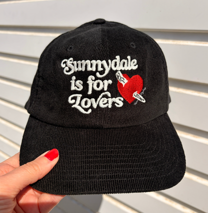 Sunnydale Is For Lovers Black Corduroy Embroidered Cap
