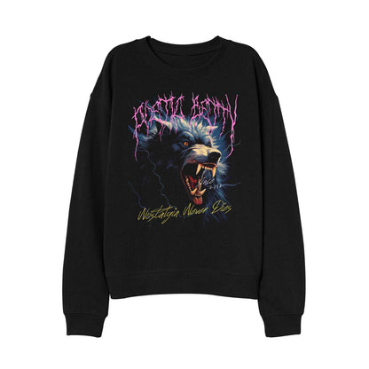 Poetic Betty™ Werewolf 80s Metalcore Inspired Black Unisex 100% Cotton Sweatshirt