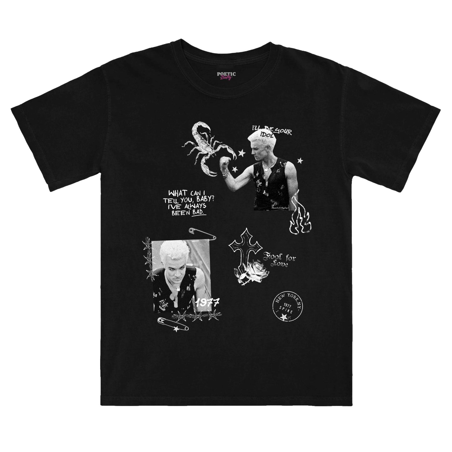 Spike New York Idol Vintage Style Buffy Inspired Black Cotton T-Shirt