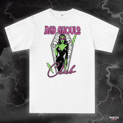 Bad Ghouls Club Spooky Halloween Retro Pin-Up Unisex T-Shirt