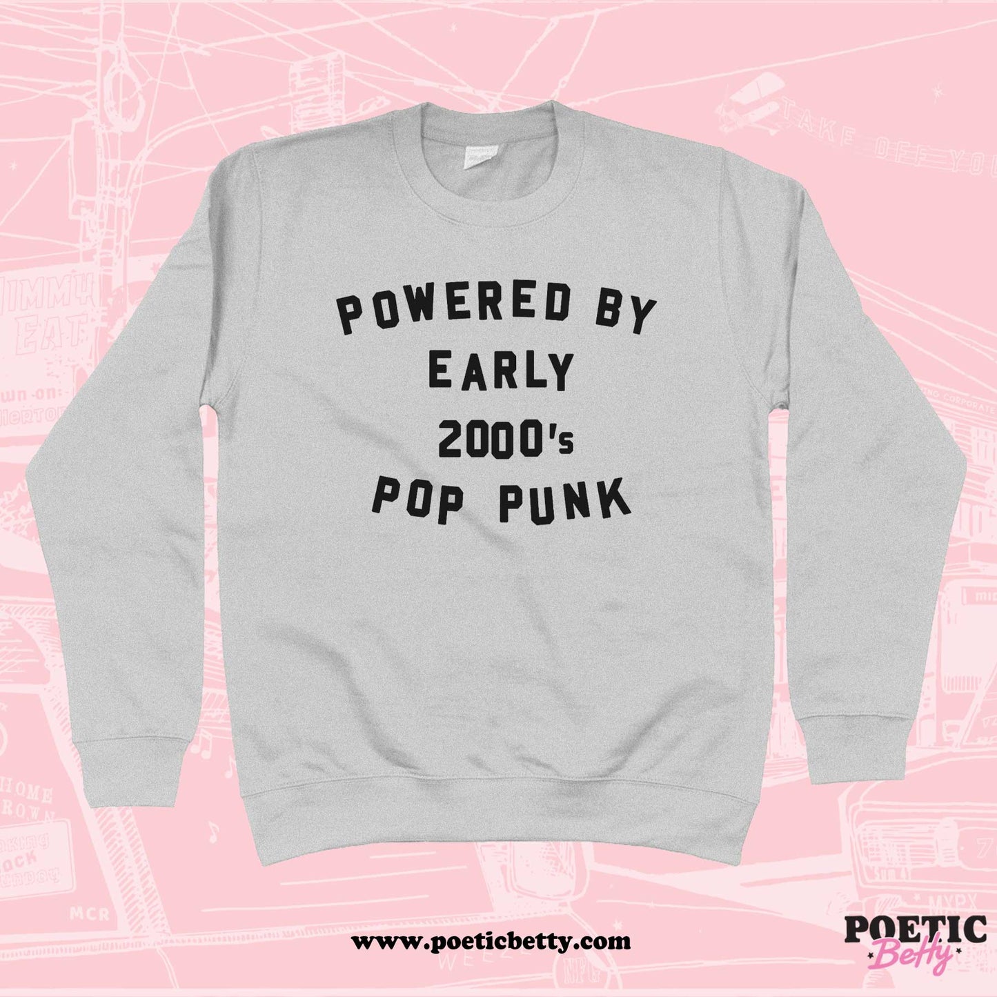 Powered By Early 2000s Pop Punk Forever Emo Unisex Sweatshirt