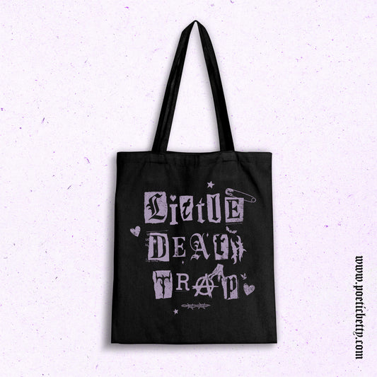 Little Deathtrap Wednesday Addams Quote Gothic Black Tote Bag (UK ONLY)