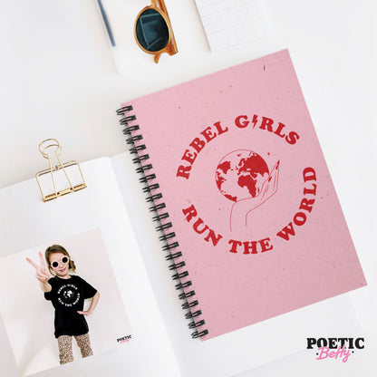 Rebel Girls Run The World Feminist Notebook 60 Pages Lined Spiral Bound