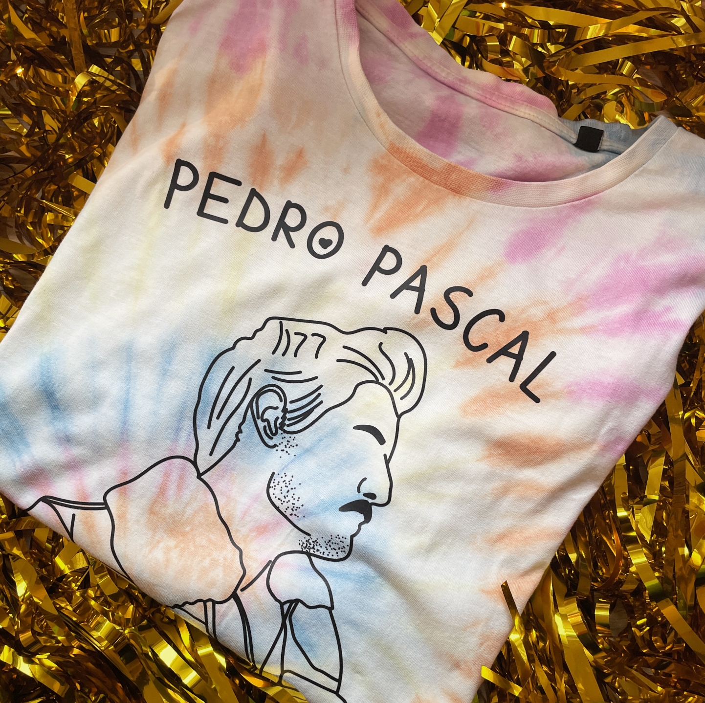 Pedro Pascal Appreciation Fan Club Tie Dye Swirl 100% Cotton Unisex T-Shirt