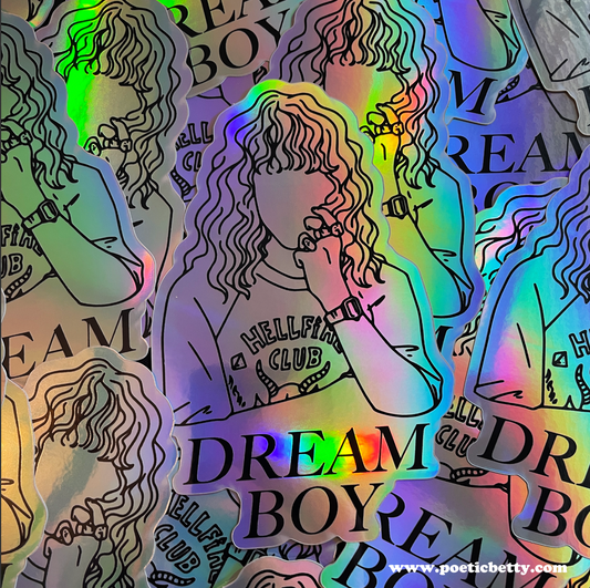 Eddie Munson Dream Boy Holographic Rainbow Stickers 7.9cm x 12.5cm