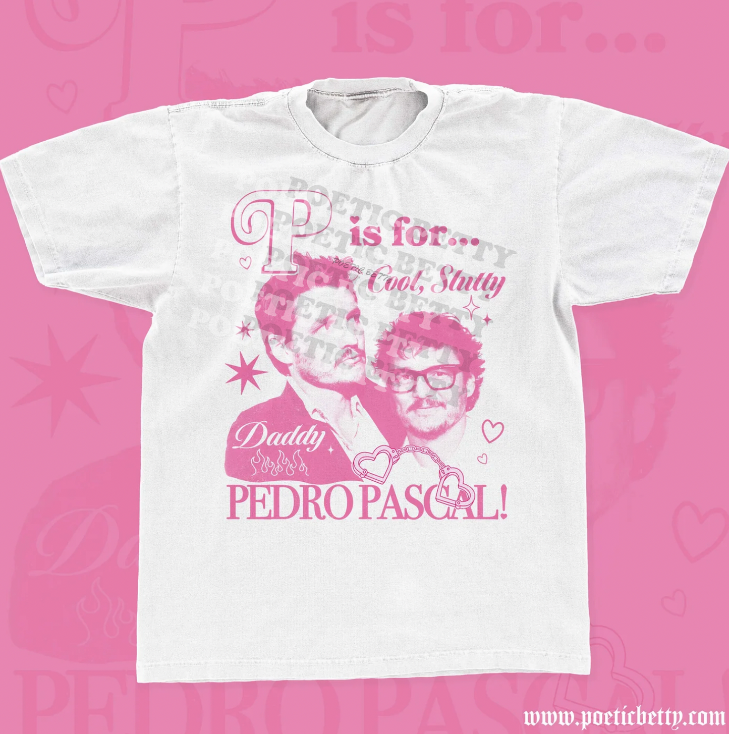 Pedro Pascal Alphabet Cool Daddy Printed Unisex T-Shirt