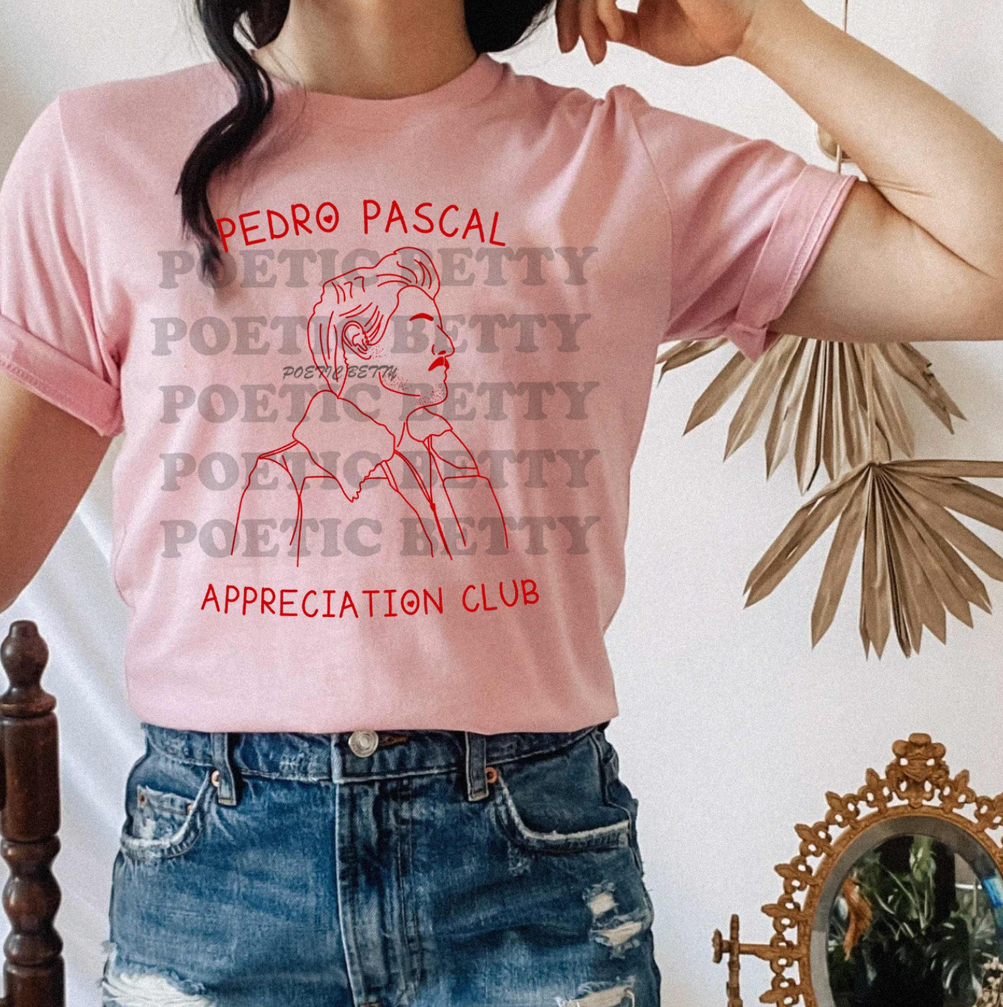 Pedro Pascal Pink Appreciation Club Illustration Unisex T-Shirt