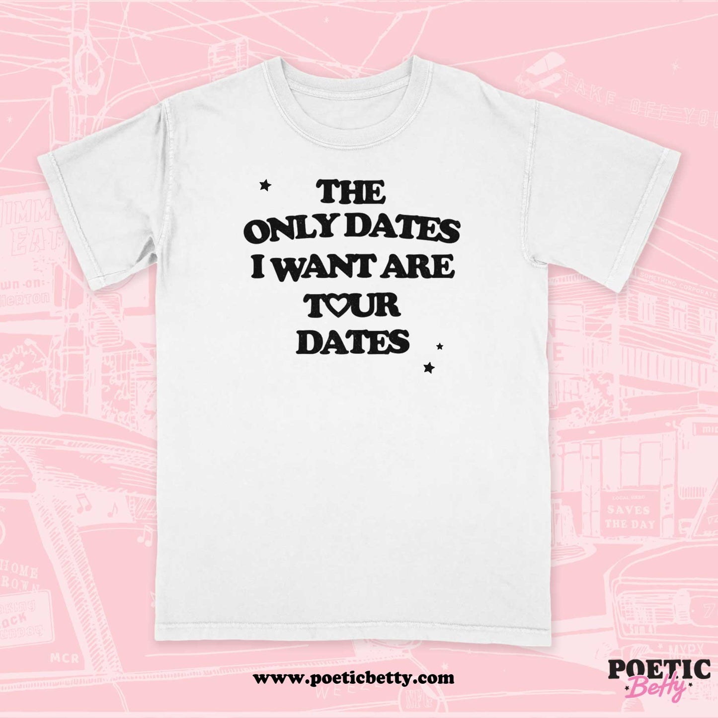 Tour Dates Not Dates Pop Punk Emo Forever Black Unisex Band T-Shirt
